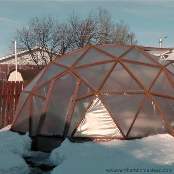 Covering the GeoDome Greenhouse can be challenging. We explain how to cover a GeoDome with greenhouse plastic, polycarbonate panels, and shrink wrapping.