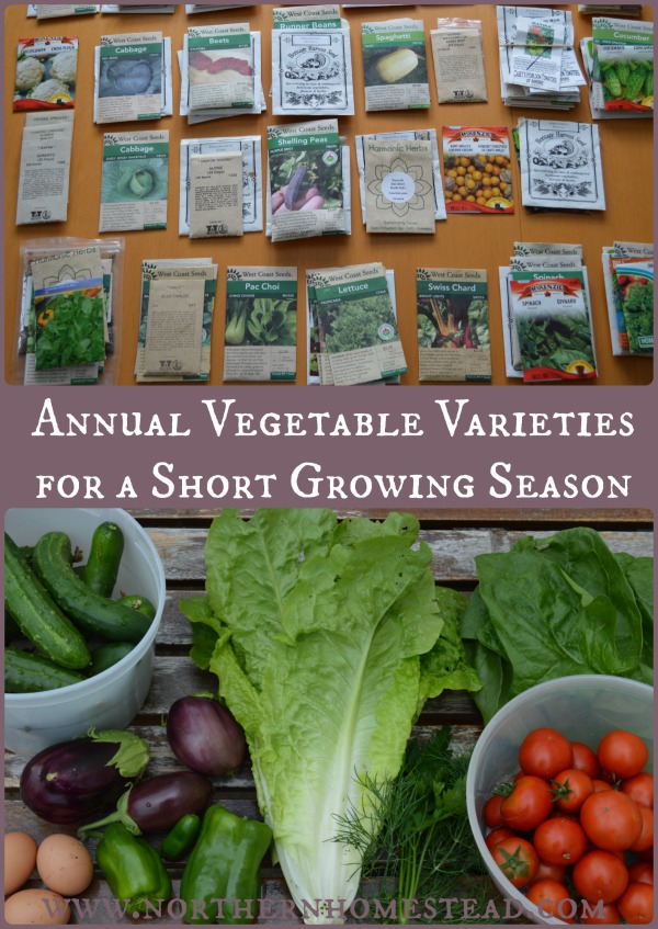 Annual Vegetable Varieties for a Short Growing Season