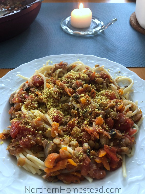 Plant Based Spaghetti Bolognese Sauce - Northern Homestead