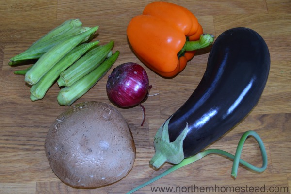 Summer veggie eggplant, pepper and okra recipe