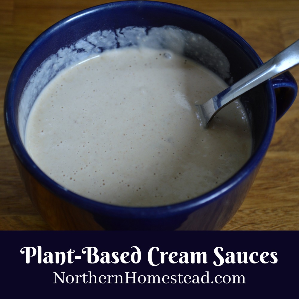 Whole-food plant-based cream sauces