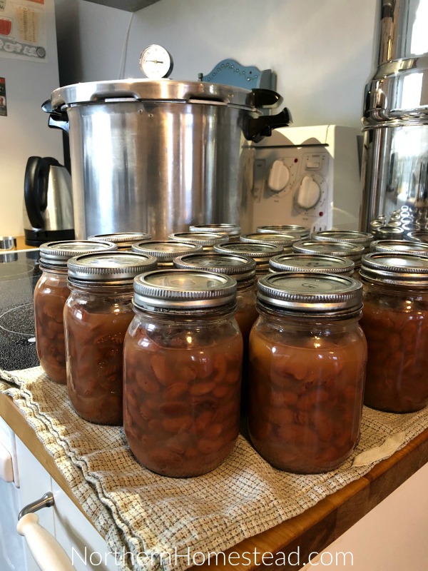 Canning dried beans on a glass cooktop