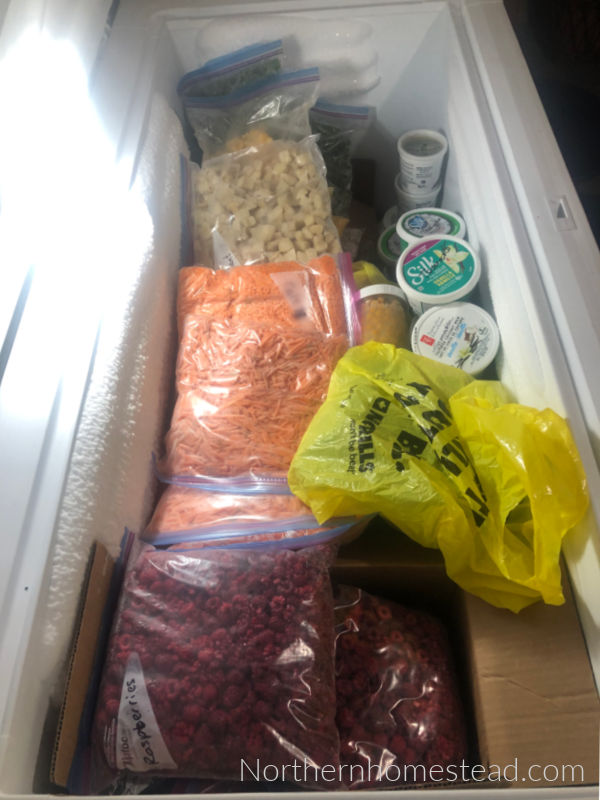 Organizing a chest freezer with plant food