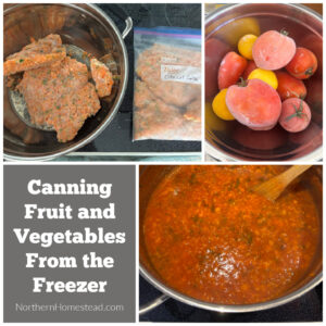 Canning fruit and vegetables from the freezer