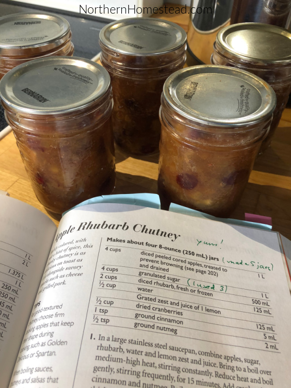 Rhubarb chutney from the Ball Complete Book of Home Preserving