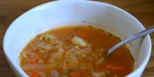 Cabbage Borscht Soup is a very yummy traditional soup. Here is our vegan recipe that we love. It is a great soup for the whole food plant based diet.